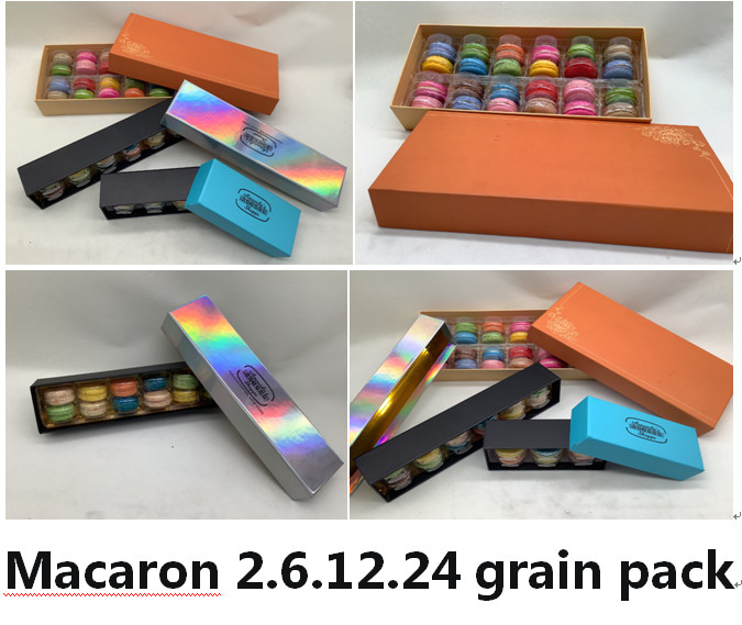 Элегантное оранжевое 24pcs Macaron упаковывая коробку Macaron Kraft бумажную Recyclable с пластиковые внутренние 5