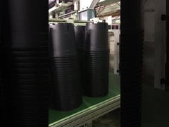 Красные круглые пластиковые баки питомника цветочных горшков для садовничать бак