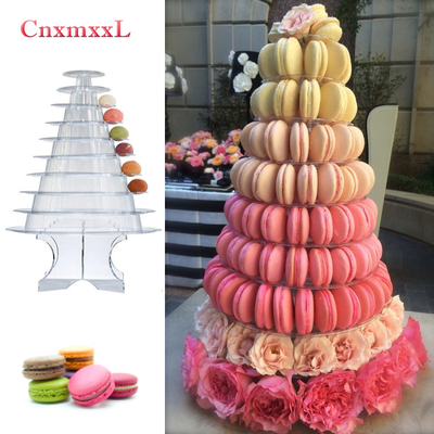 Super 10 Tier Macaron Blister Tower Stand Packaging с акриловой упаковкой