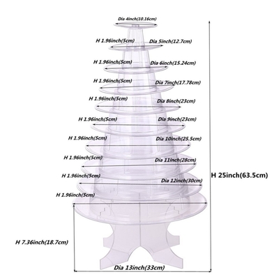 Super WOW 10 Tier Macaron Blister Tower Stand Packaging с акриловой пластиной