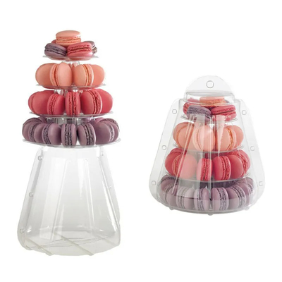 Черный волдырь пластиковое Macaron 9 ярусов упаковывая удобную стойку башни Macarons