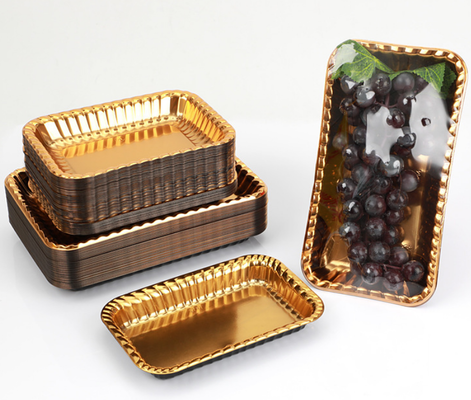 Настраиваемый дизайн Перерабатываемый ПЭТ Теплозащитные шоколадные и макаронные упаковочные подносы для фруктов и тортов