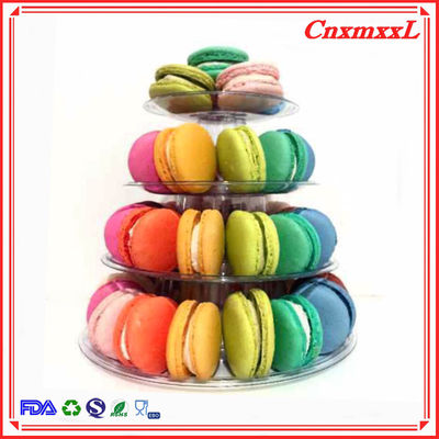 25cm круглое пластиковое Macaron упаковывая 35pcs башню десерта яруса ясности 4