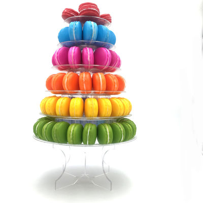 Собственная личность собирает поднос дисплея Macaron башни Macaron яруса круга 6 акриловый